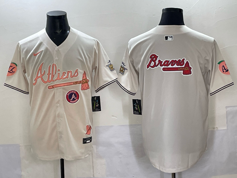 Men Atlanta Braves blank cream Nike 2025 MLB Jersey style 003->atlanta braves->MLB Jersey